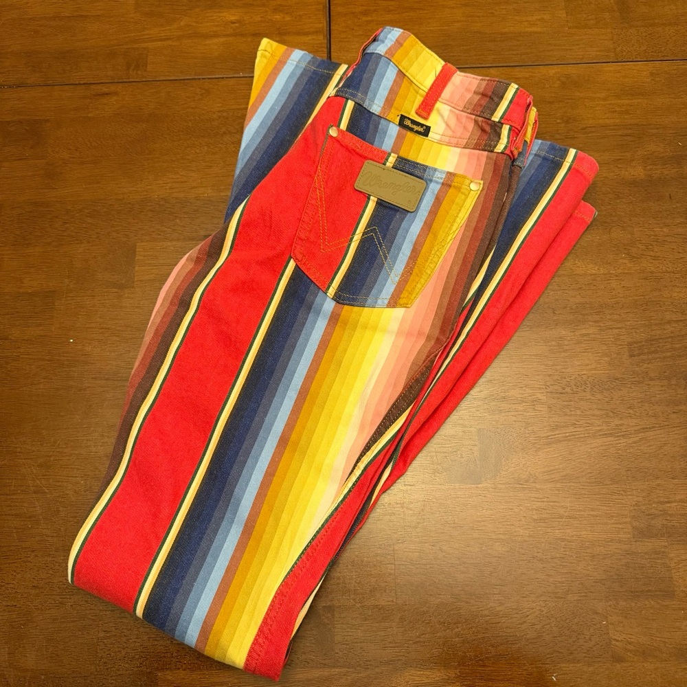 Wrangler Multicolor Striped Women's Flare Jeans